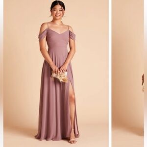 Birds Grey Devin Convertible dress Dark Mauve size small worn once